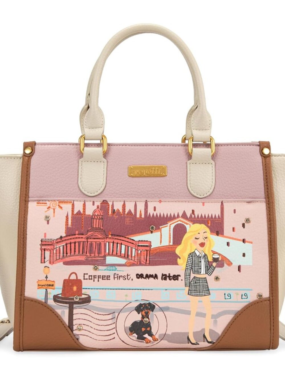 Cityscape Illustration Tote Bag for Women and Girls, Lightweight Crossbody Bag M